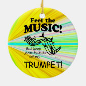 Trumpet voelt de muziek keramisch ornament (Achterkant)