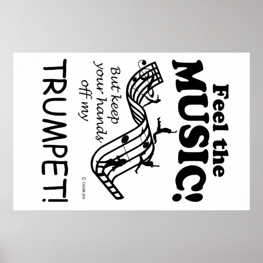Trumpet voelt de muziek poster (Voorkant)