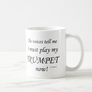 Trumpet Voices zegt dat hij moet spelen Koffiemok