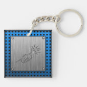 Trumpet voor geborsteld metaal sleutelhanger (Achterkant)