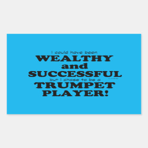 Trumpet Wealthy & Succesvolle rechthoekige Sticker
