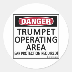 Trumpet-werkgebied Ronde Sticker