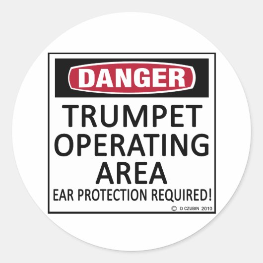 Trumpet-werkgebied Ronde Sticker (Voorkant)
