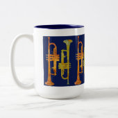 Trumpet Wrap op marine Tweekleurige Koffiemok (Links)