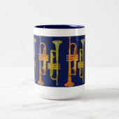 Trumpet Wrap op marine Tweekleurige Koffiemok (Center)