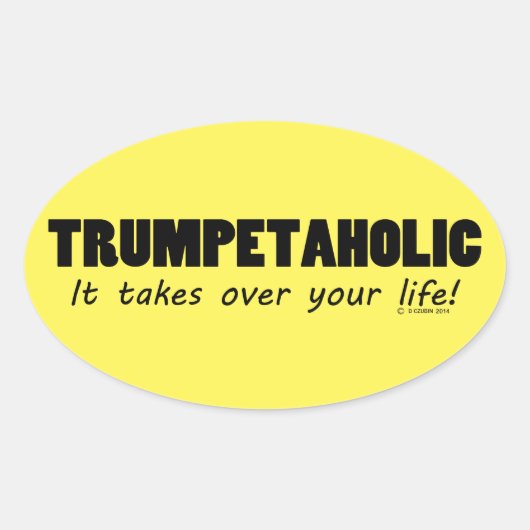 Trumpetaholic Life Oval Sticker (Voorkant)