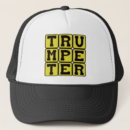 Trumpeter, Brass Instrument Musician Trucker Pet (Voorkant)