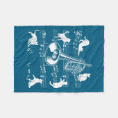 Trumpeter Cats For Cat Loving Trumpet Player  Fleece Deken (Voorkant (Horizontaal))