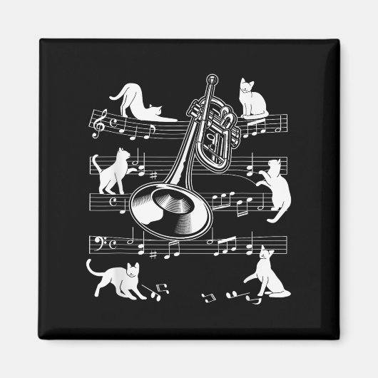 Trumpeter Cats For Cat Loving Trumpet Player  Magneet (Voorkant)
