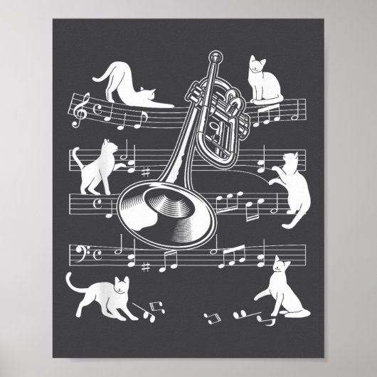 Trumpeter Cats For Cat Loving Trumpet Player  Poster (Voorkant)
