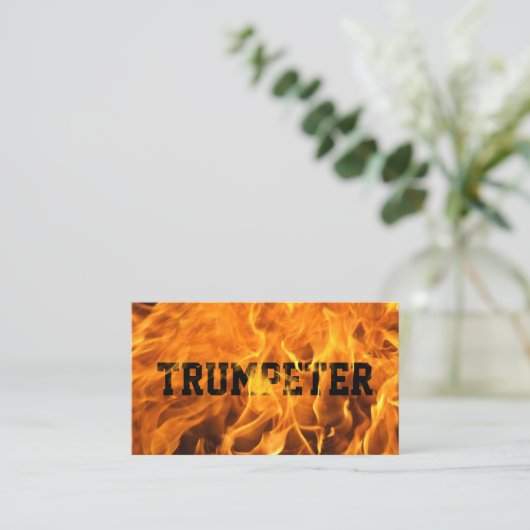 Trumpeter Creative Flaming Fire Typografie Visitekaartje (Staand voorkant)