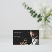 Trumpeter Custom Foto Modern Zwart Visitekaartje (Staand voorkant)