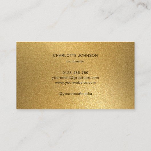 Trumpeter Gold Professionele Muzikant Elegant Visitekaartje (Achterkant)