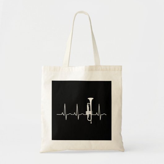 Trumpeter Heartbeat Trumpet Player Music Jazz Tote Bag (Voorkant)