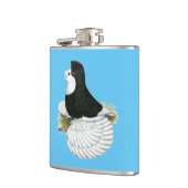 Trumpeter Pigeon Black Baldhead Heupfles (Links)