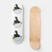 Trumpeter Pigeon Black Baldhead Persoonlijk Skateboard (Voorkant)
