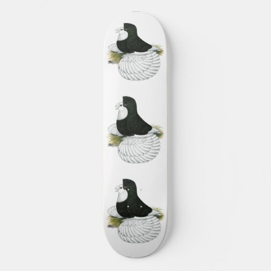 Trumpeter Pigeon Black Baldhead Persoonlijk Skateboard (Voorkant)