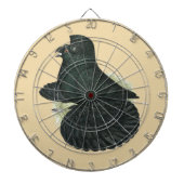 Trumpeter Pigeon Black Dartbord (Voorkant)