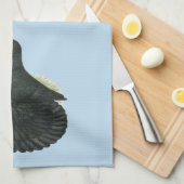 Trumpeter Pigeon Black Theedoek (Quarter Fold)