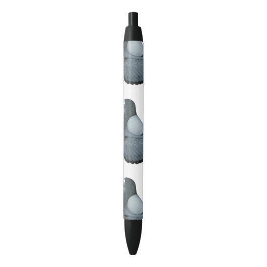 Trumpeter Pigeon Blue Barless Zwarte Inkt Pen (Voorkant Verticaal)