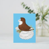 Trumpeter Pigeon Red Baldhead Briefkaart (Staand voorkant)