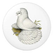 Trumpeter Pigeon White Keramische Knop (Voorkant)