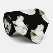 Trumpeter Pigeon White Stropdas (Opgerold)