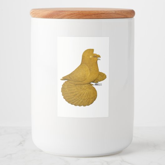 Trumpeter Pigeon Yellow Voedselcontainer Etiket (Voorkant)