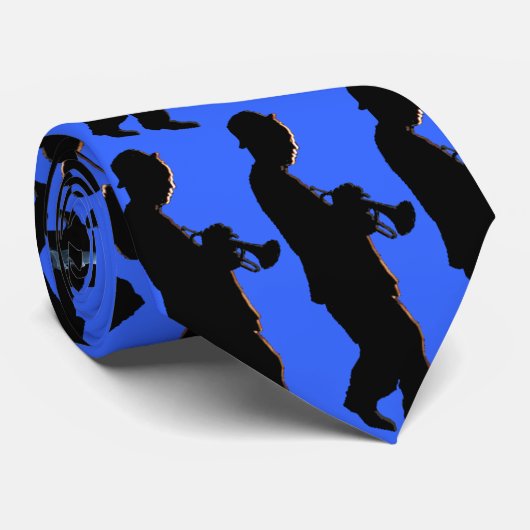 Trumpeter Stropdas blauw (Opgerold)