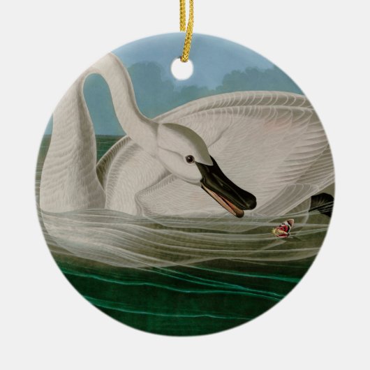 Trumpeter Swan Birds of America Audubon Print Keramisch Ornament (Voorkant)