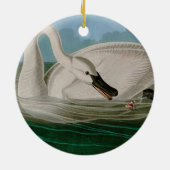 Trumpeter Swan Birds of America Audubon Print Keramisch Ornament (Achterkant)