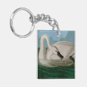 Trumpeter Swan Birds of America Audubon Print Sleutelhanger (Voorkant Links)