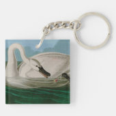 Trumpeter Swan Birds of America Audubon Print Sleutelhanger (Achterkant)