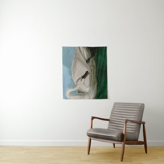 Trumpeter Swan Birds of America Audubon Print Wandkleed (In situ)