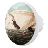 Trumpeter Swan en Butterfly Keramische Knop (Rechts)