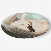 Trumpeter Swan en Butterfly Papieren Bordje (Gekanteld)