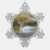 Trumpeter Swan Tin Sneeuwvlok Ornament (Voorkant)