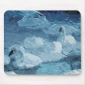 Trumpeter-swans in de winter - Abstract indrukwekk Muismat (Voorkant)