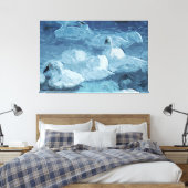 Trumpeter Swans in Morning Fog Abstract Canvas Afdruk (Insitu (Slaapkamer))