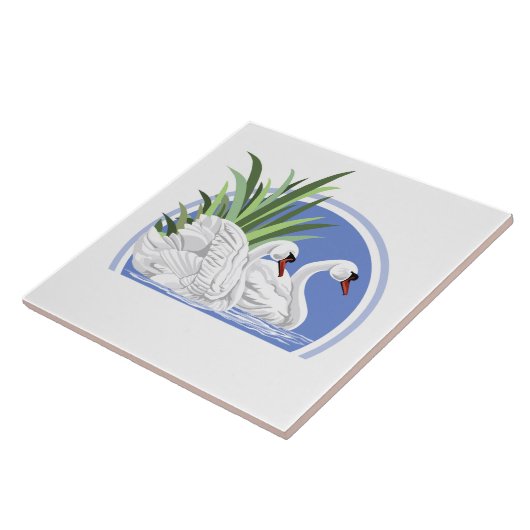 Trumpeter Swans Tegeltje (Zijkant)