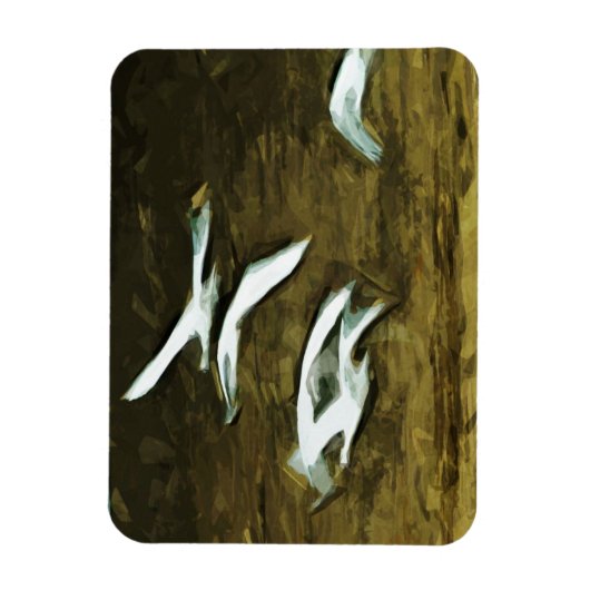 Trumpeter zwaait met een Abstracte luchtdruk Magneet (Verticaal)