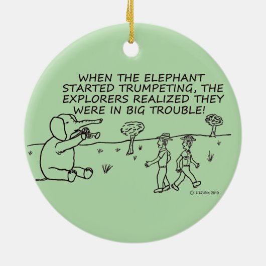 Trumpeting Elephant Keramisch Ornament (Achterkant)