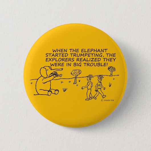 Trumpeting Elephant Ronde Button 5,7 Cm (Voorkant)