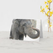 Trumpeting Elephant Wenskaart Kaart (Gele Bloem)