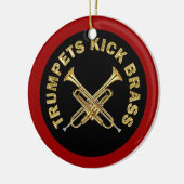 Trumpets Kick Brass Keramisch Ornament (Links)