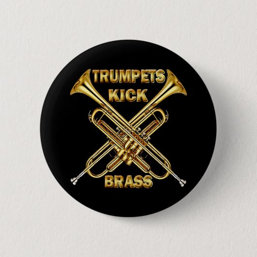 Trumpets Kick Brass Ronde Button 5,7 Cm (Voorkant)