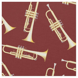 Trumpets Music Musician Room Decor Red Stof