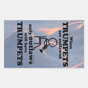 Trumpets Verboden rechthoekige Sticker