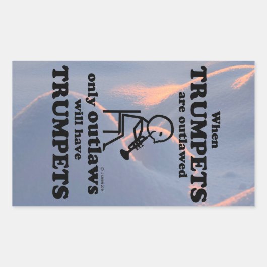 Trumpets Verboden rechthoekige Sticker (Voorkant)