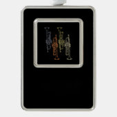 Trumpets  verzilverd omlijst ornament (Voorkant)